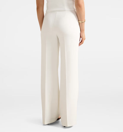 Crystal White High Rise Linen Pants