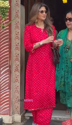 Shilpa Shetty Muse Gulaal Bandhani Set