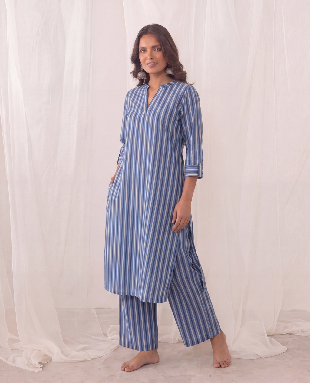 Vidya Balan muse Riviera Blue Kurta Set