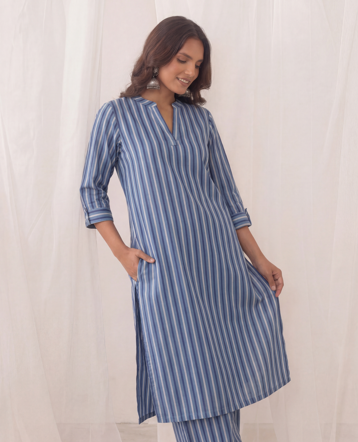 Vidya Balan muse Riviera Blue Kurta Set