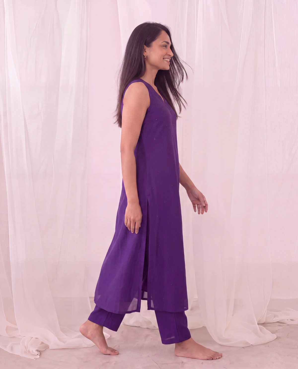 Meher Muse Violet Sleeveless Co-ord Set