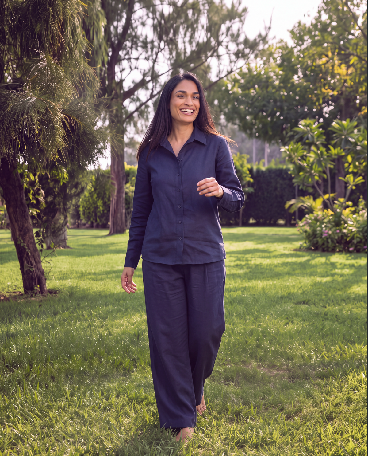 Malaika Muse Noir Cotton-Linen Co-ord Set