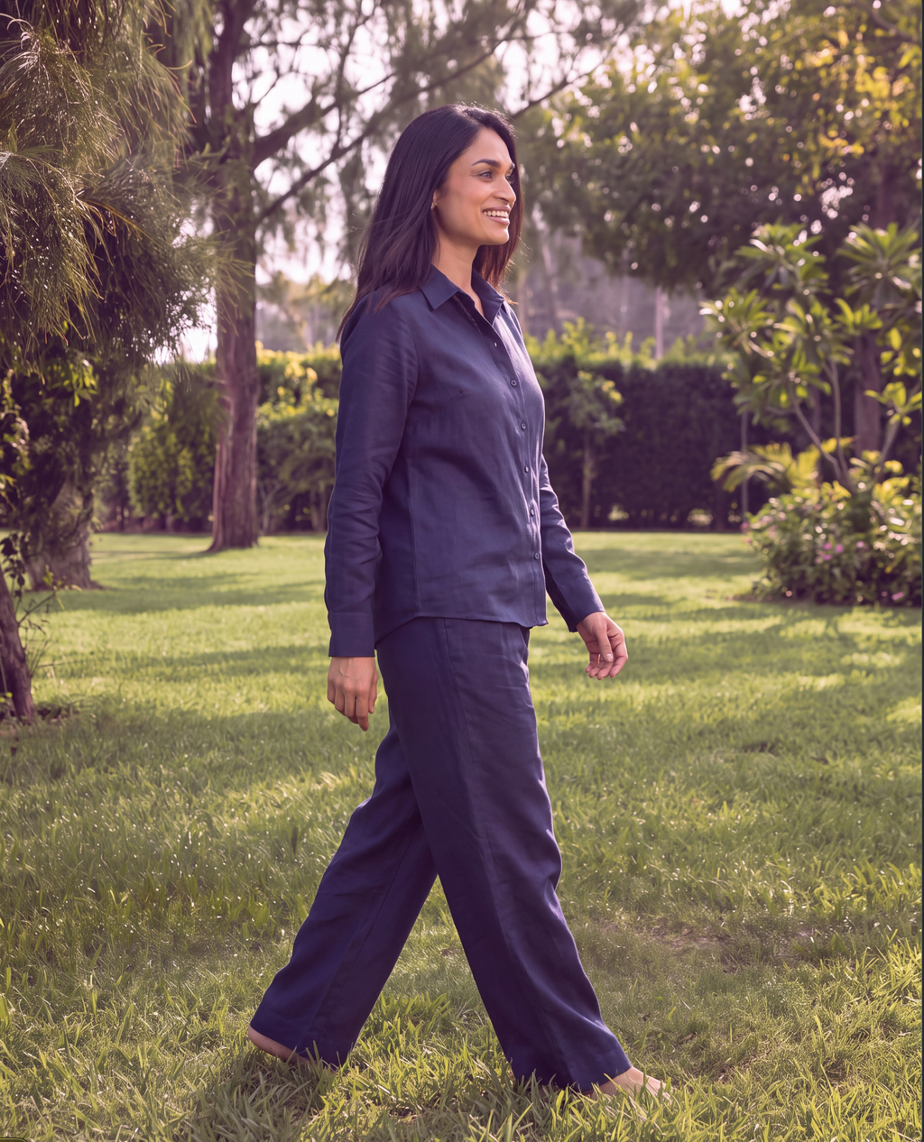 Malaika Muse Noir Cotton-Linen Co-ord Set