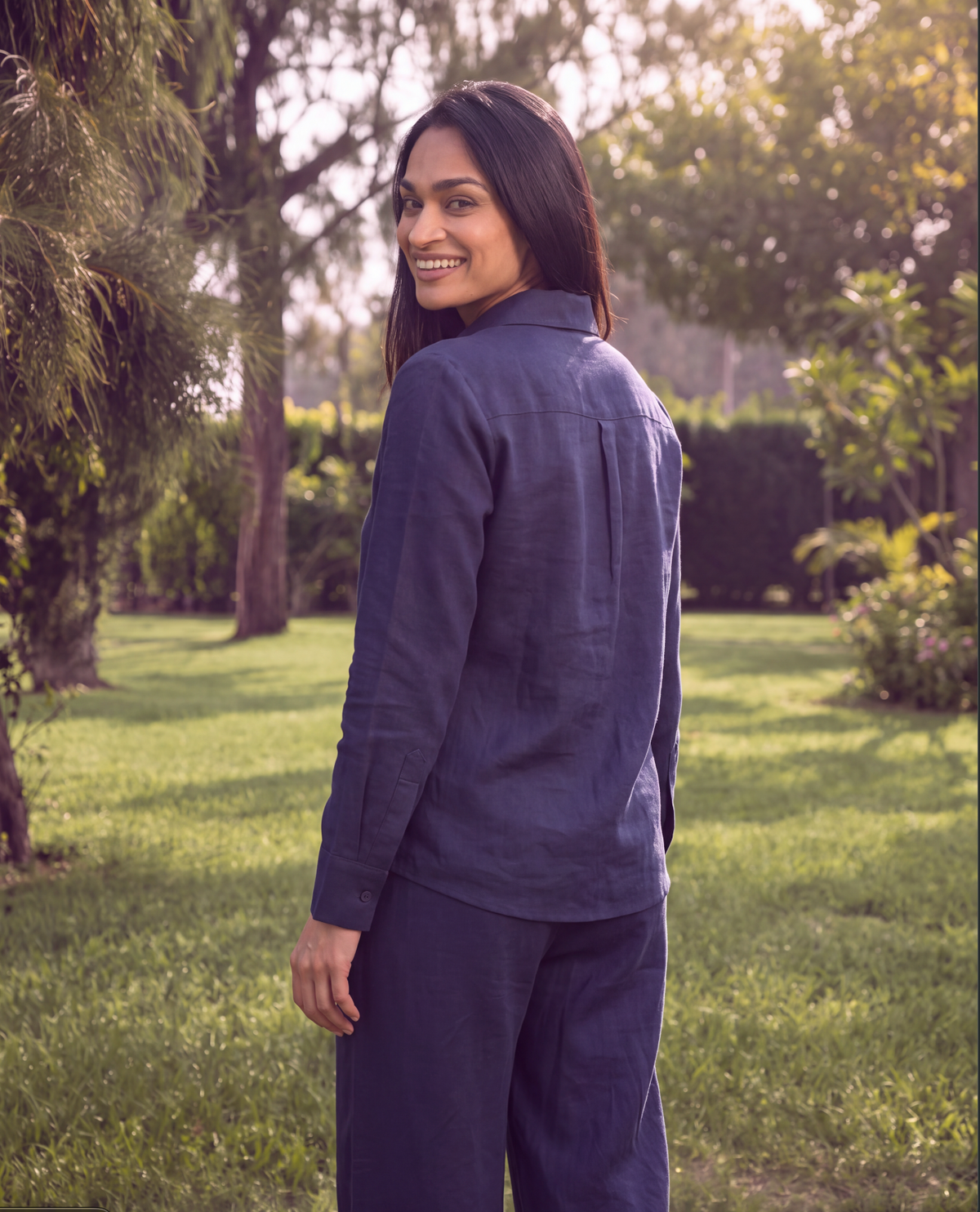 Malaika Muse Noir Cotton-Linen Co-ord Set