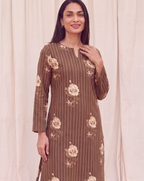 Elara Cotton Kurta Set – Cocoa