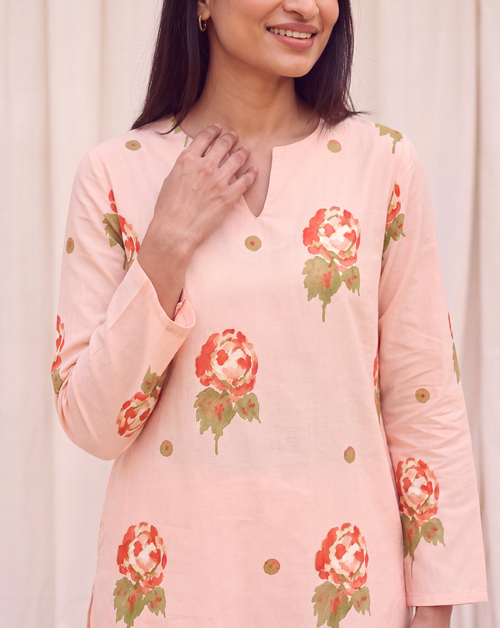 Anaya Cotton Kurta Set – Blush