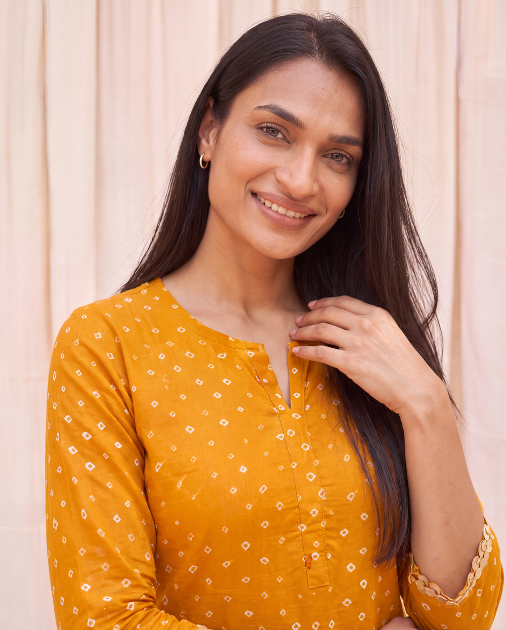 Basanti Bandhani Set