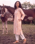 Alia Bhatt Muse Peach Cotton-Linen Co-ord Set