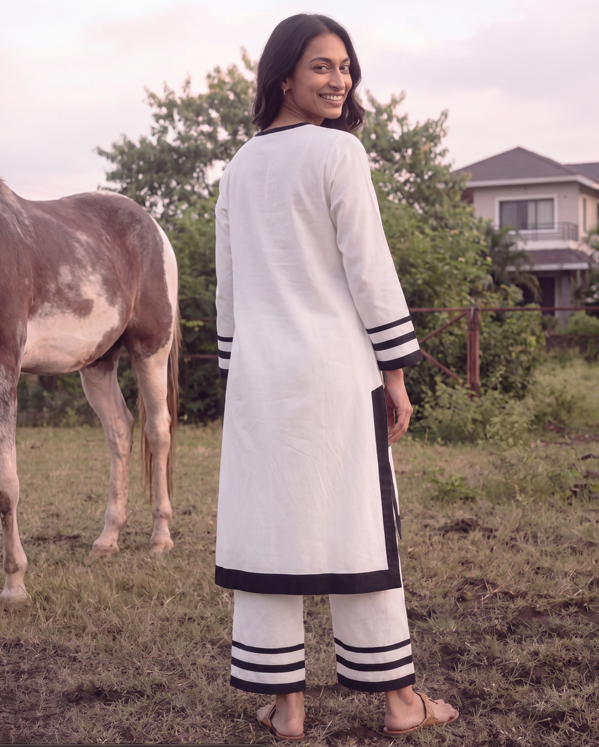 Neha Dhupia Muse Monochrome Co-linen Coord Set