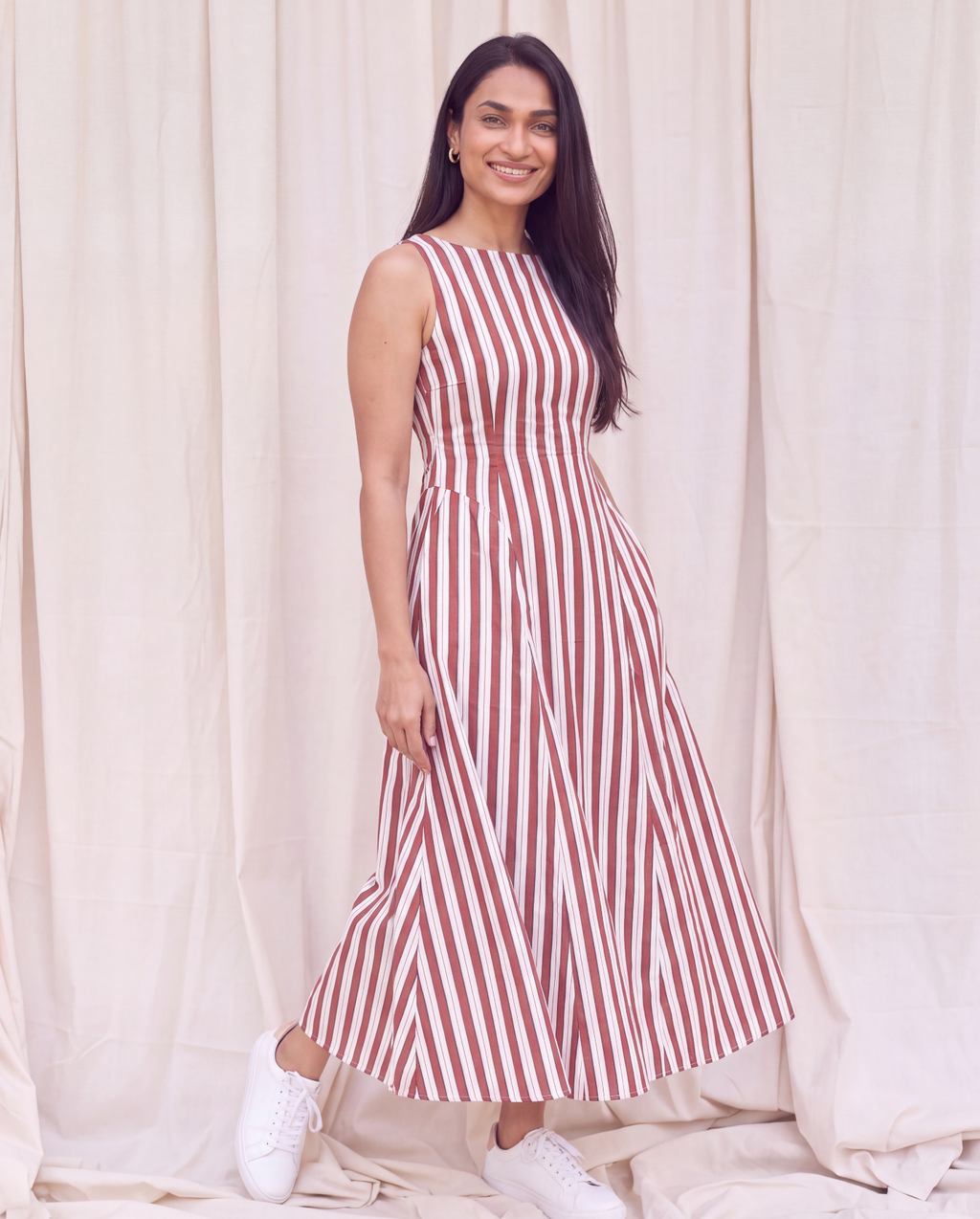 Mrunal Thakur Muse Riviera Striped Maxi Dress
