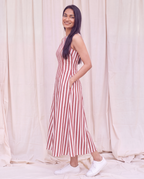 Mrunal Thakur Muse Riviera Striped Maxi Dress