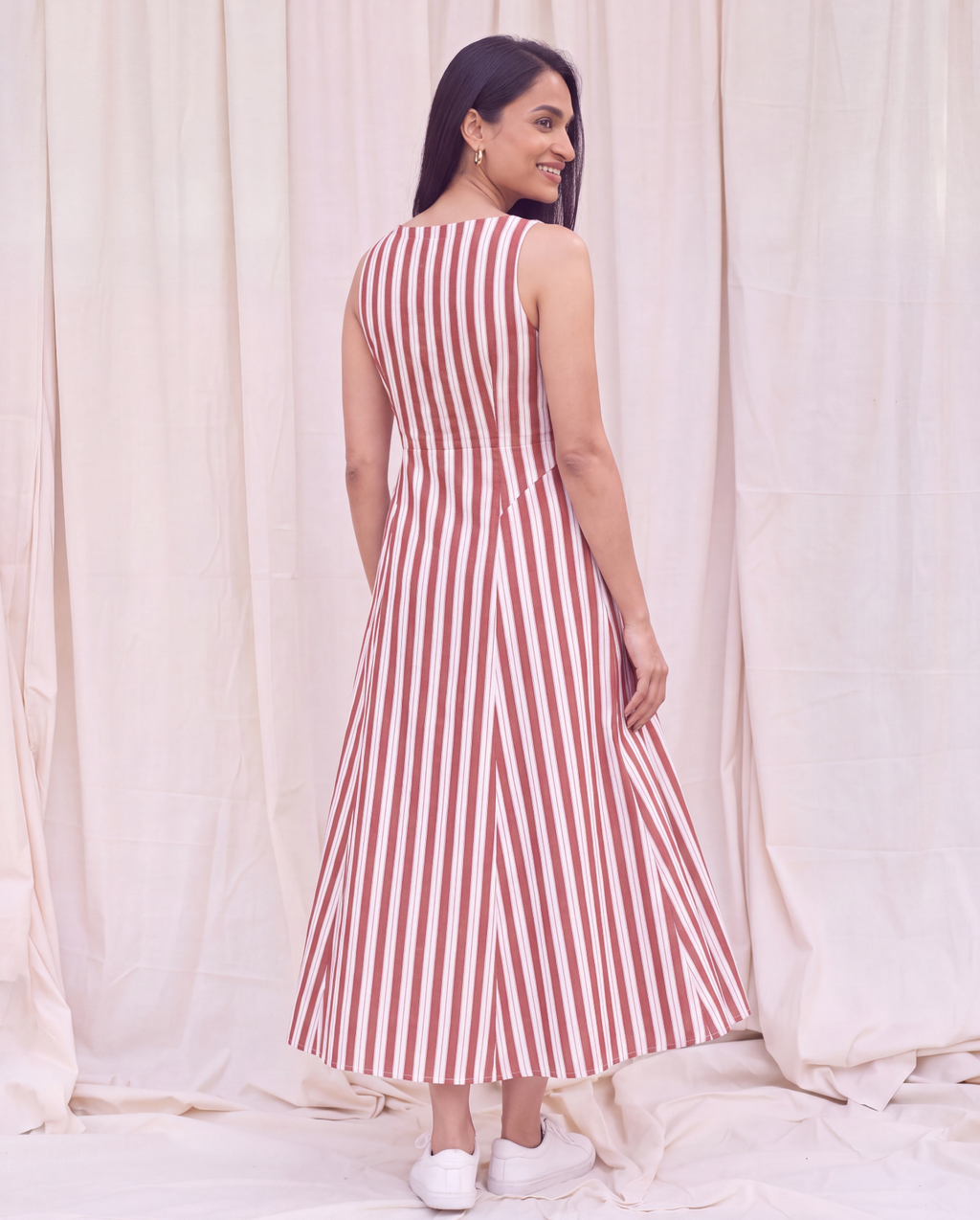 Mrunal Thakur Muse Riviera Striped Maxi Dress