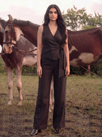 Carbon Black Cotton-Linen Co-ord Set