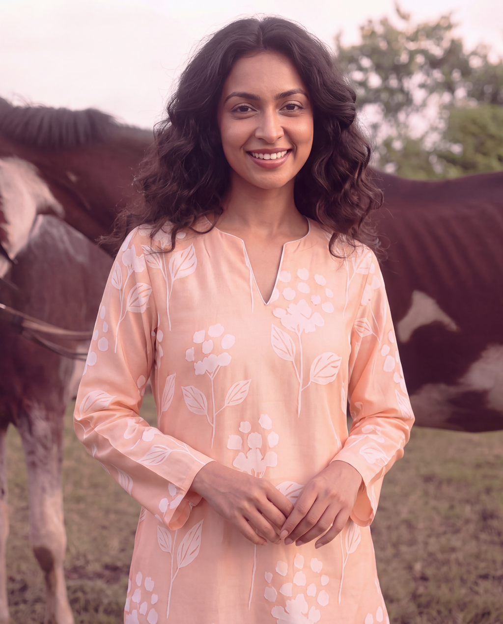 Alia Bhatt Muse Peach Cotton-Linen Co-ord Set