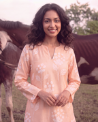 Alia Bhatt Muse Peach Cotton-Linen Co-ord Set